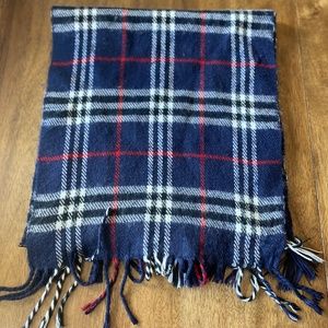 VTG Royal Rossi Cashmere Scarf Plaid Navy